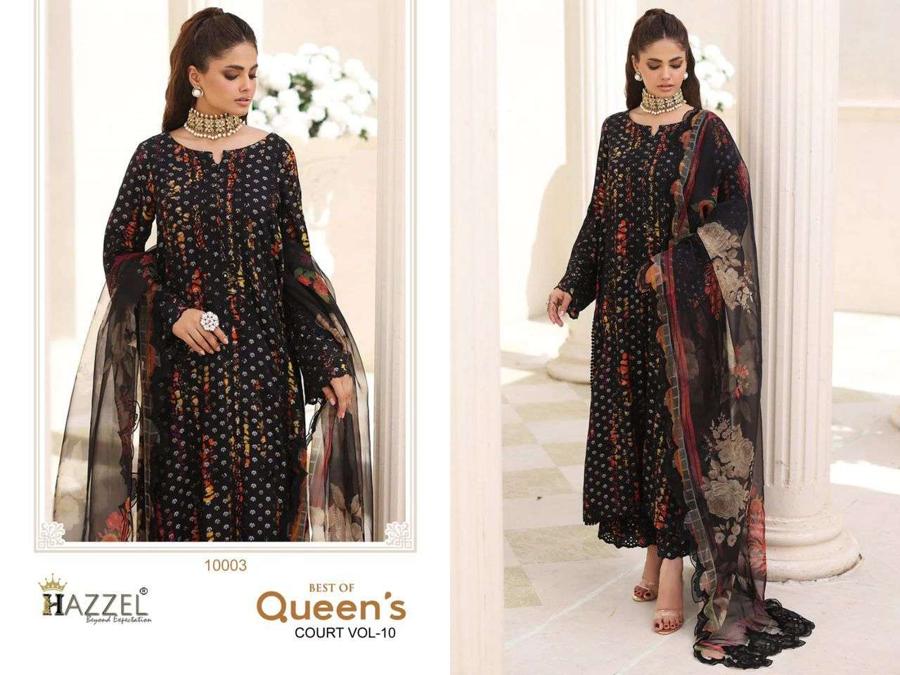 Hazzel Queens Court Vol 10 Cotton Dupatta Pakistani Suits Wholesale catalog