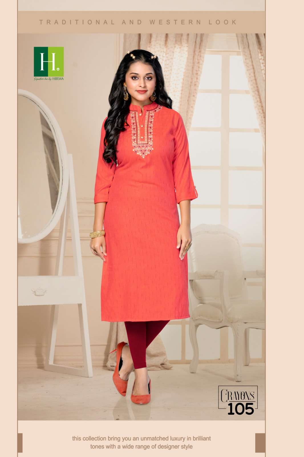 HIRWA CRAYONS Kurti Wholesale catalog