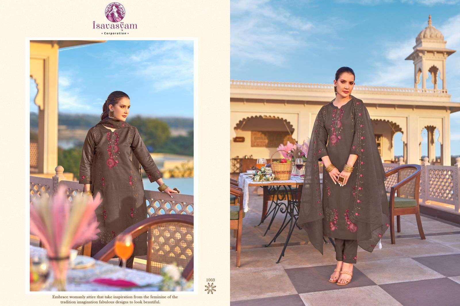 Isavasyam Armani Premium Kurti Pant With Dupatta Wholesale catalog