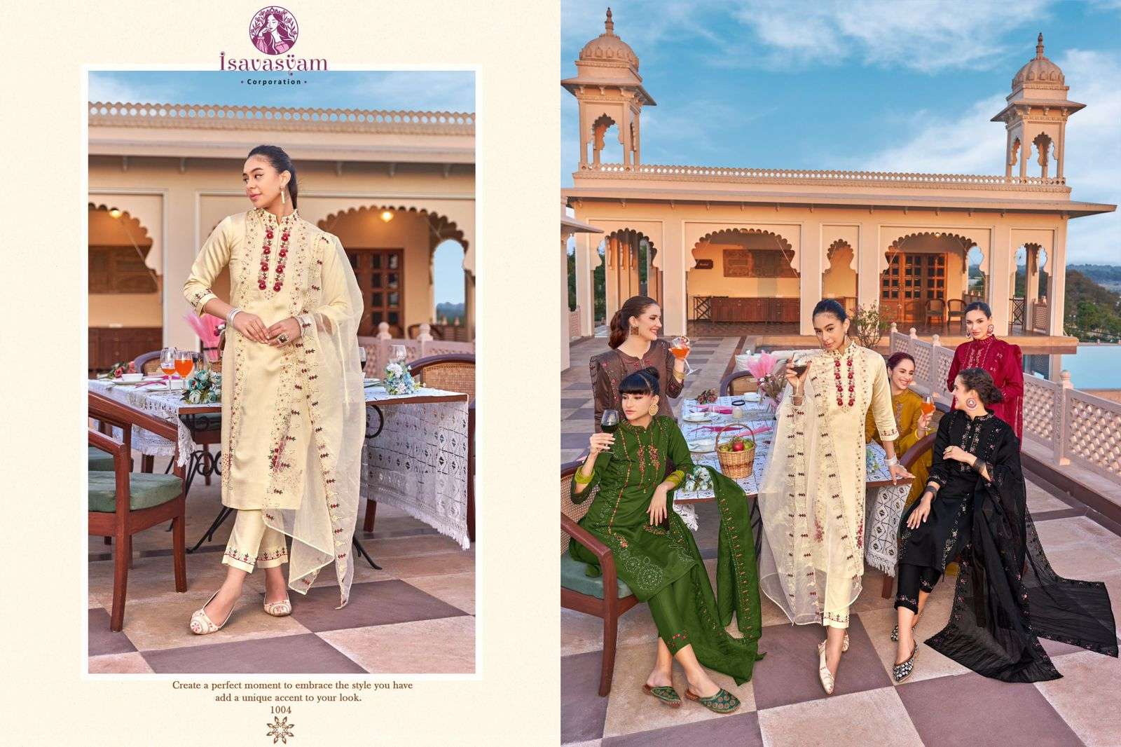 Isavasyam Armani Premium Kurti Pant With Dupatta Wholesale catalog