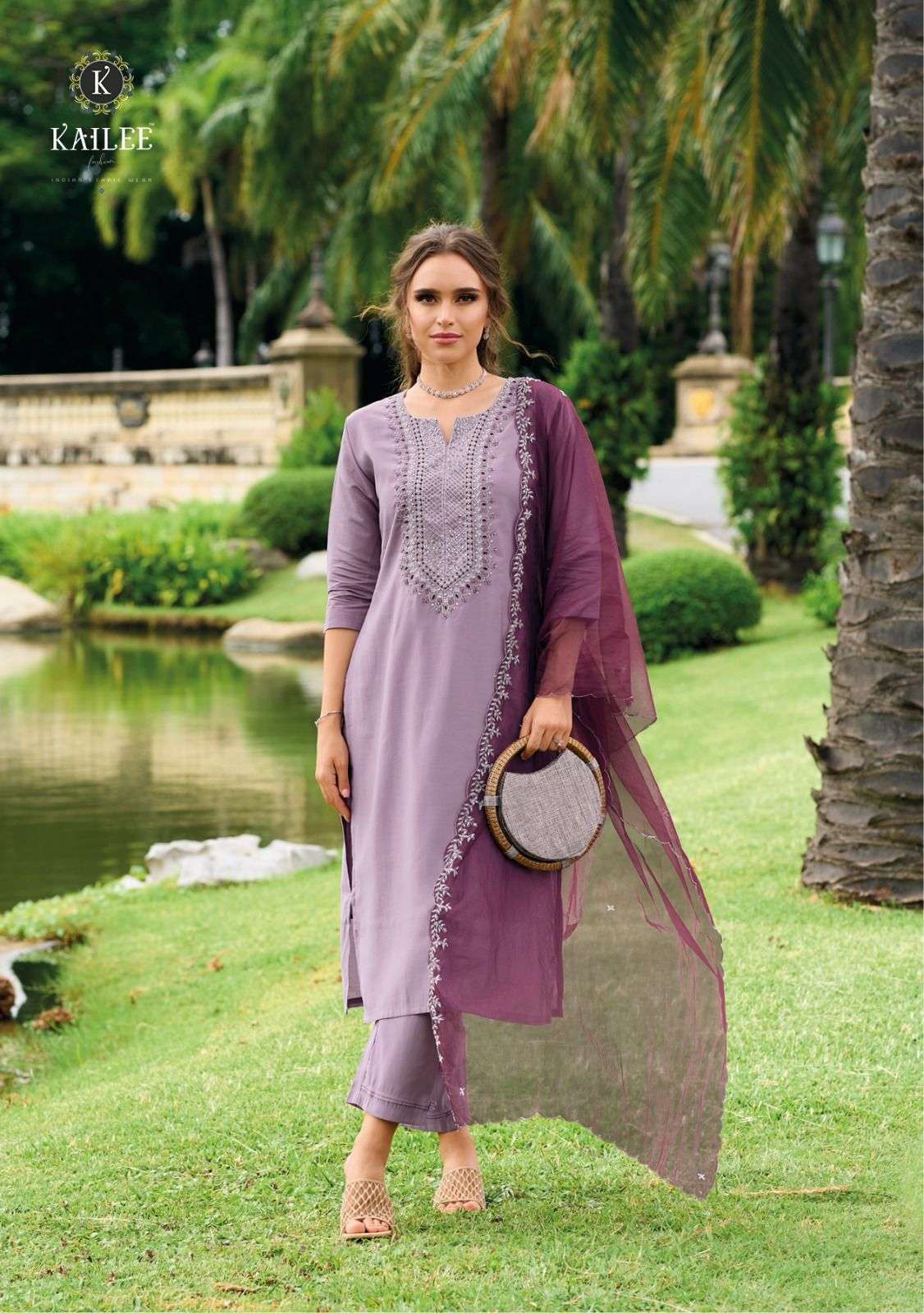 Kailee Ehassas Viscose Silk Embroidered Dress Materials Wholesale catalog
