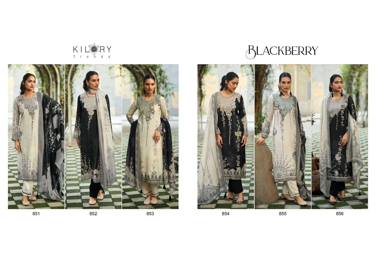 Kilory Blackberry Muslin Printed Designer Salwar Kameez Wholesale catalog