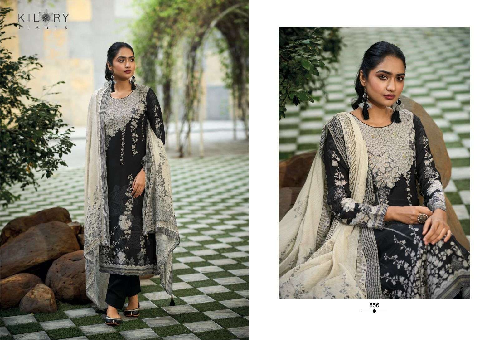 Kilory Blackberry Muslin Printed Designer Salwar Kameez Wholesale catalog