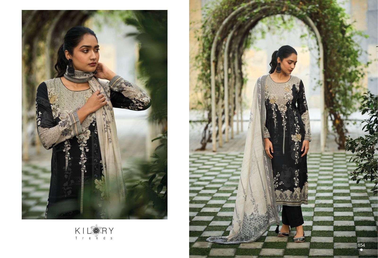 Kilory Blackberry Muslin Printed Designer Salwar Kameez Wholesale catalog