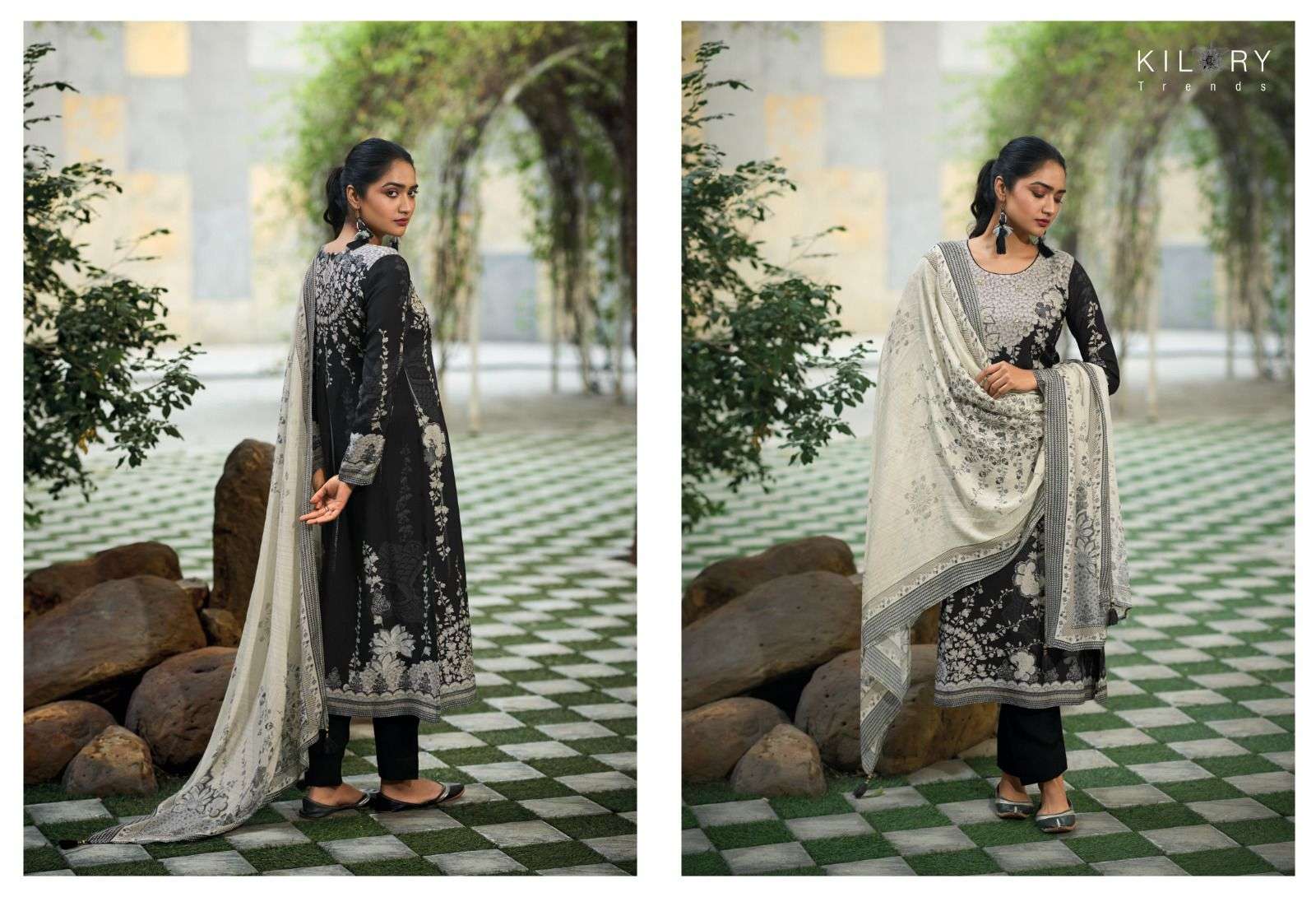 Kilory Blackberry Muslin Printed Designer Salwar Kameez Wholesale catalog