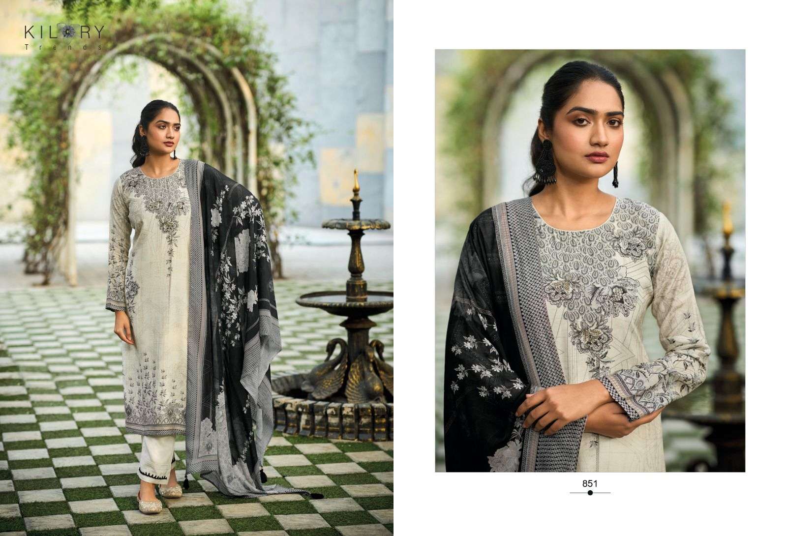 Kilory Blackberry Muslin Printed Designer Salwar Kameez Wholesale catalog