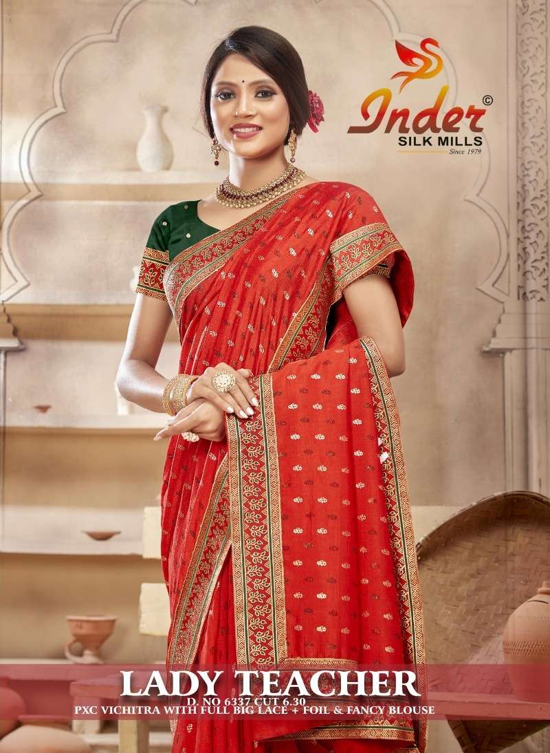 LADY TEACHER 6337 INDER SILK MILLS Saree Wholesale catalog