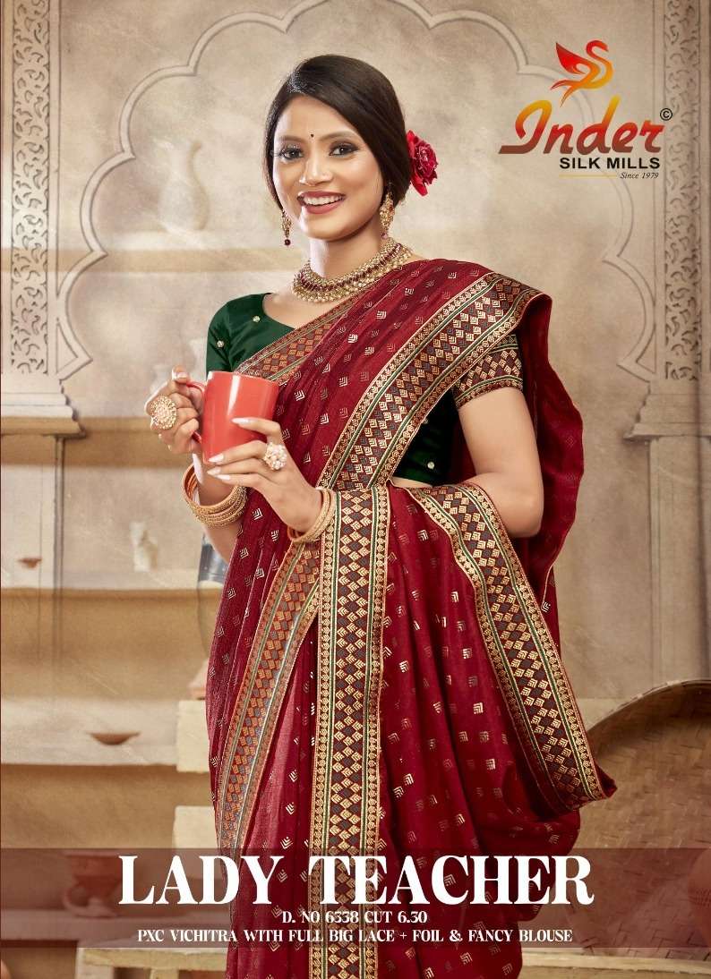 LADY TEACHER 6338 INDER SILK MILLS Saree Wholesale catalog