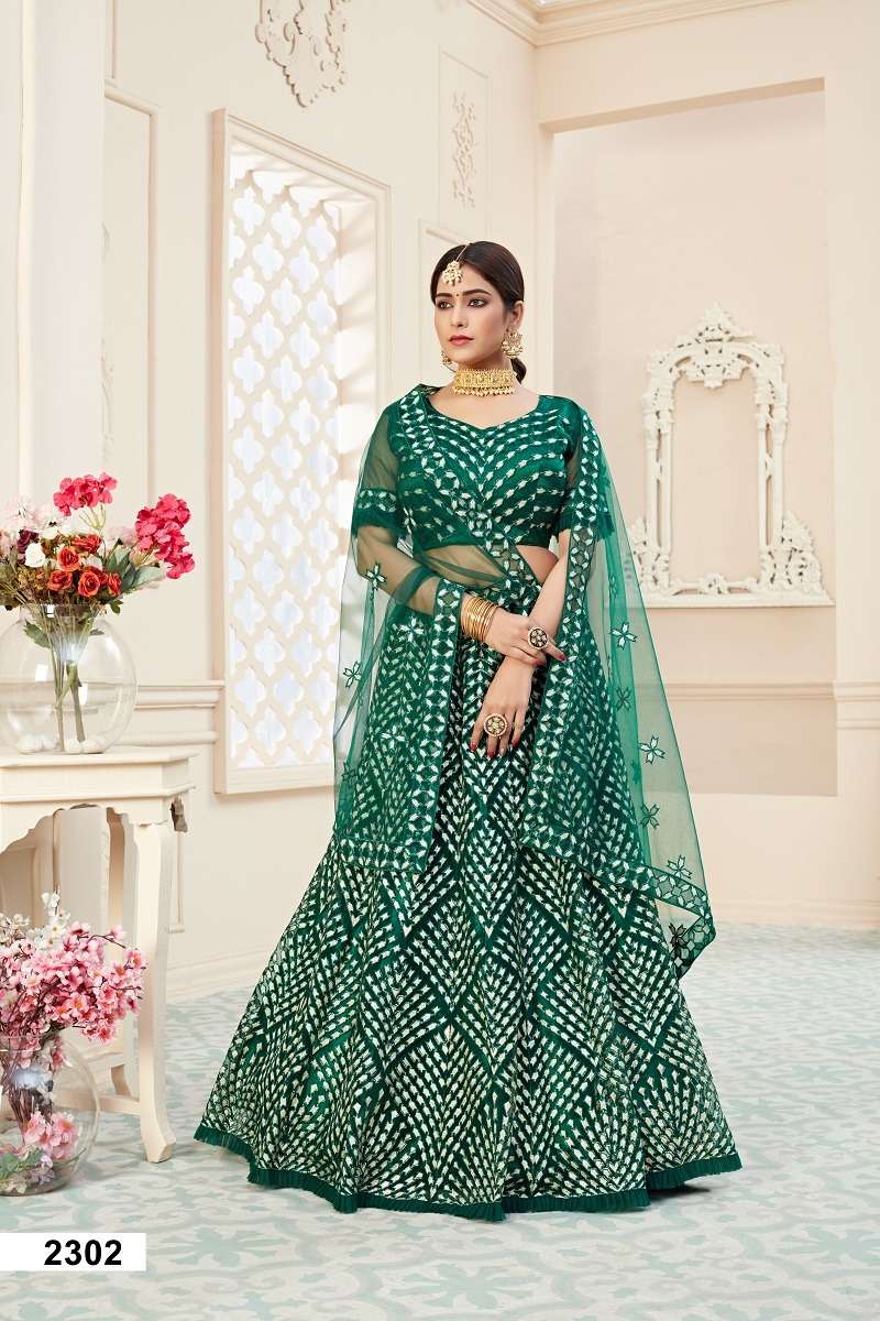 LIHAAZ VOL – 01 GREEN WEDDING LEHENGA CHOLI Wholesale catalog