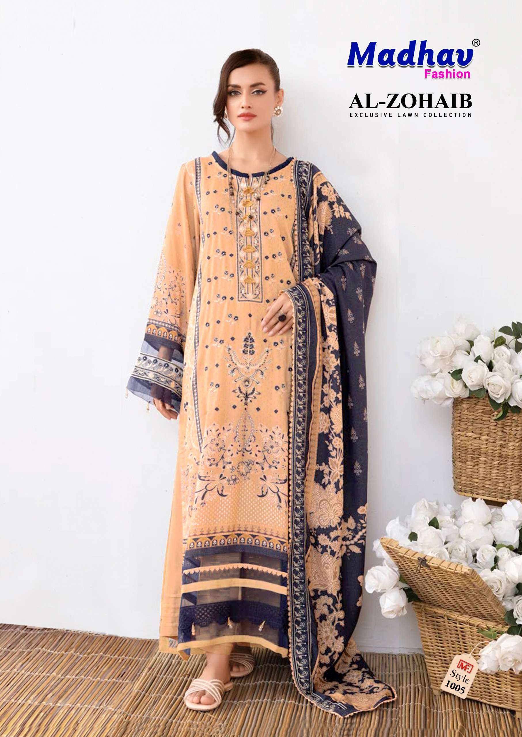 Madhav Al Zohaib Vol 1 Lawn Cotton Dress Material Wholesale catalog