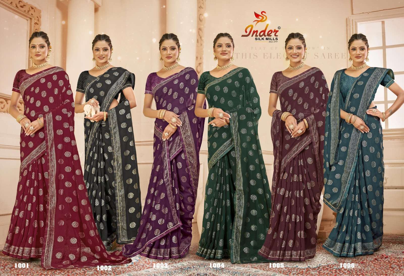 MASALA PAPAD 6505 INDER SILK MILLS Saree Wholesale catalog