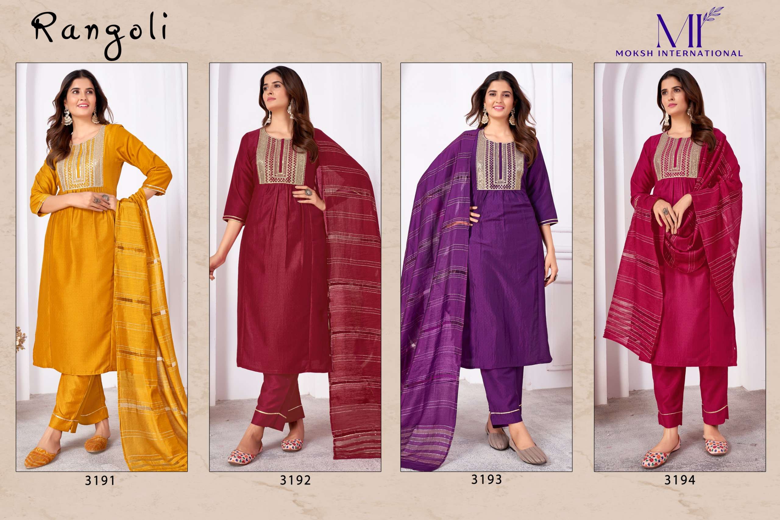 MOKSH INTERNATIONAL Rangoli Vol-1 Kurti Wholesale catalog