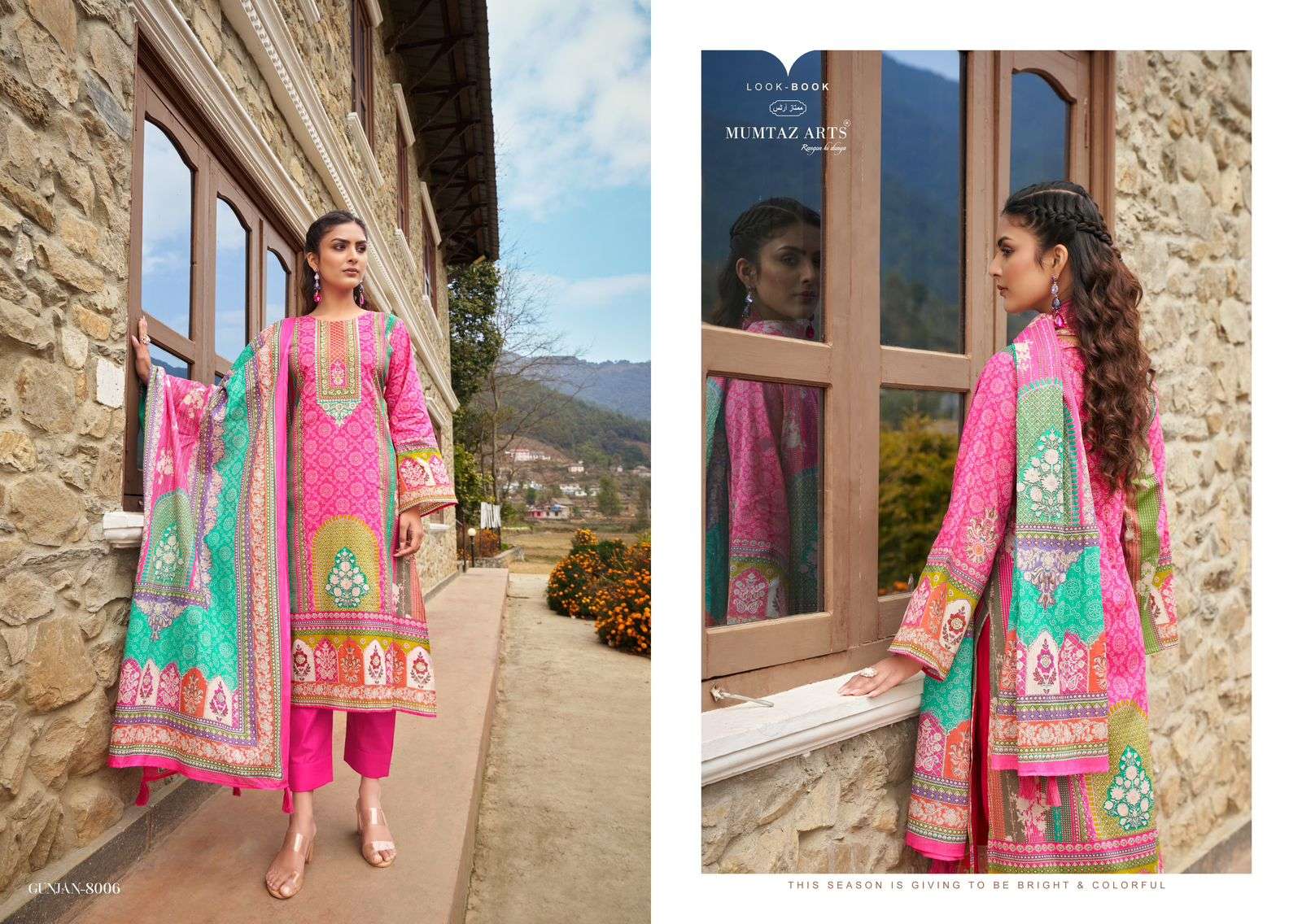 Mumtaz Gunjan Lawn Cambric Cotton Dress Material Wholesale catalog