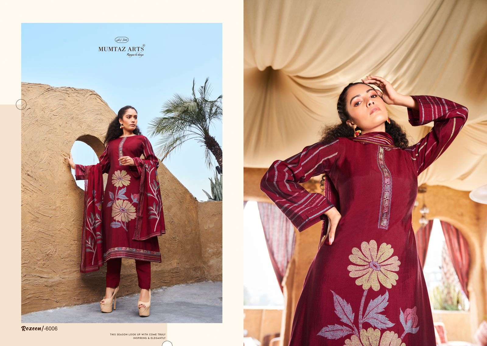 Mumtaz Rozeen Viscose Designer Slawar Kameez Wholesale catalog