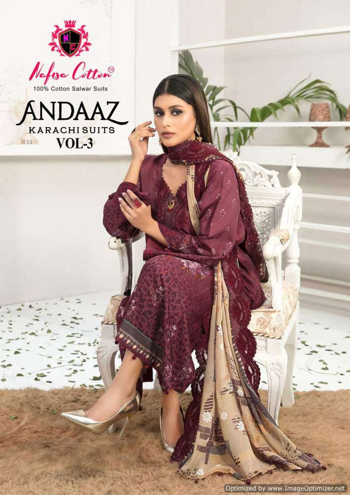 Nafisa Andaaz Vol-3 -Dress Material -Wholesale Catalog