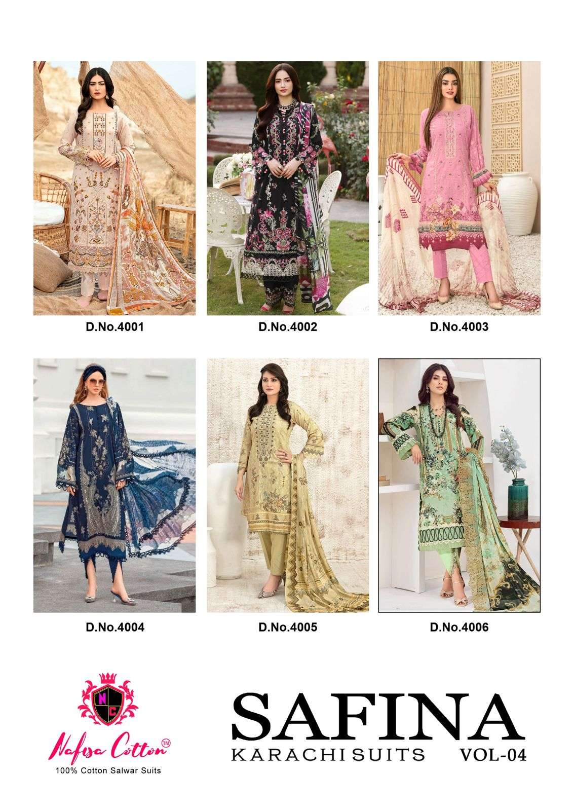 Nafisha Safina Vol 04 Dress Material Wholesale catalog