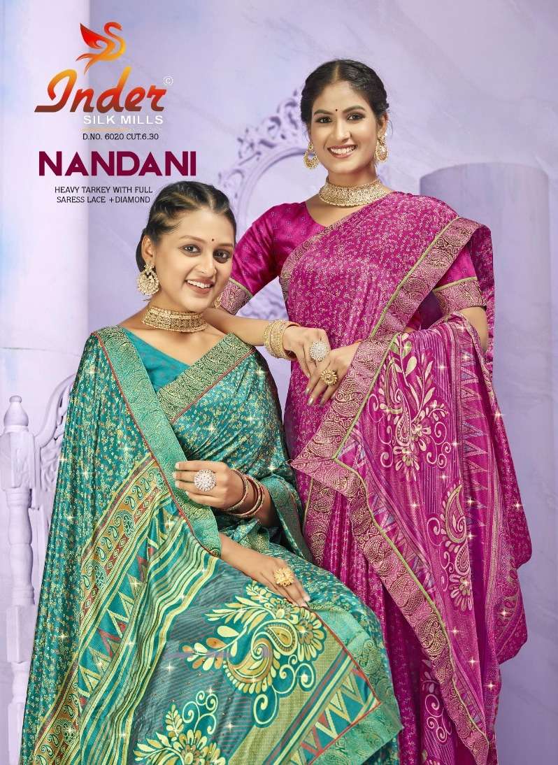 NANDANI 6020 INDER SILK MILLS Saree Wholesale catalog