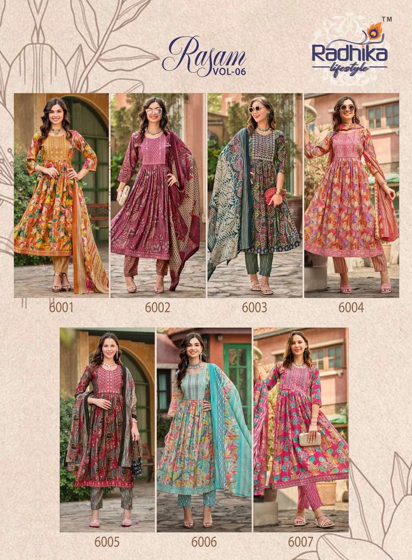 RADHIKA LIFE STYLE RASAM vol -6 Kurti Wholesale catalog