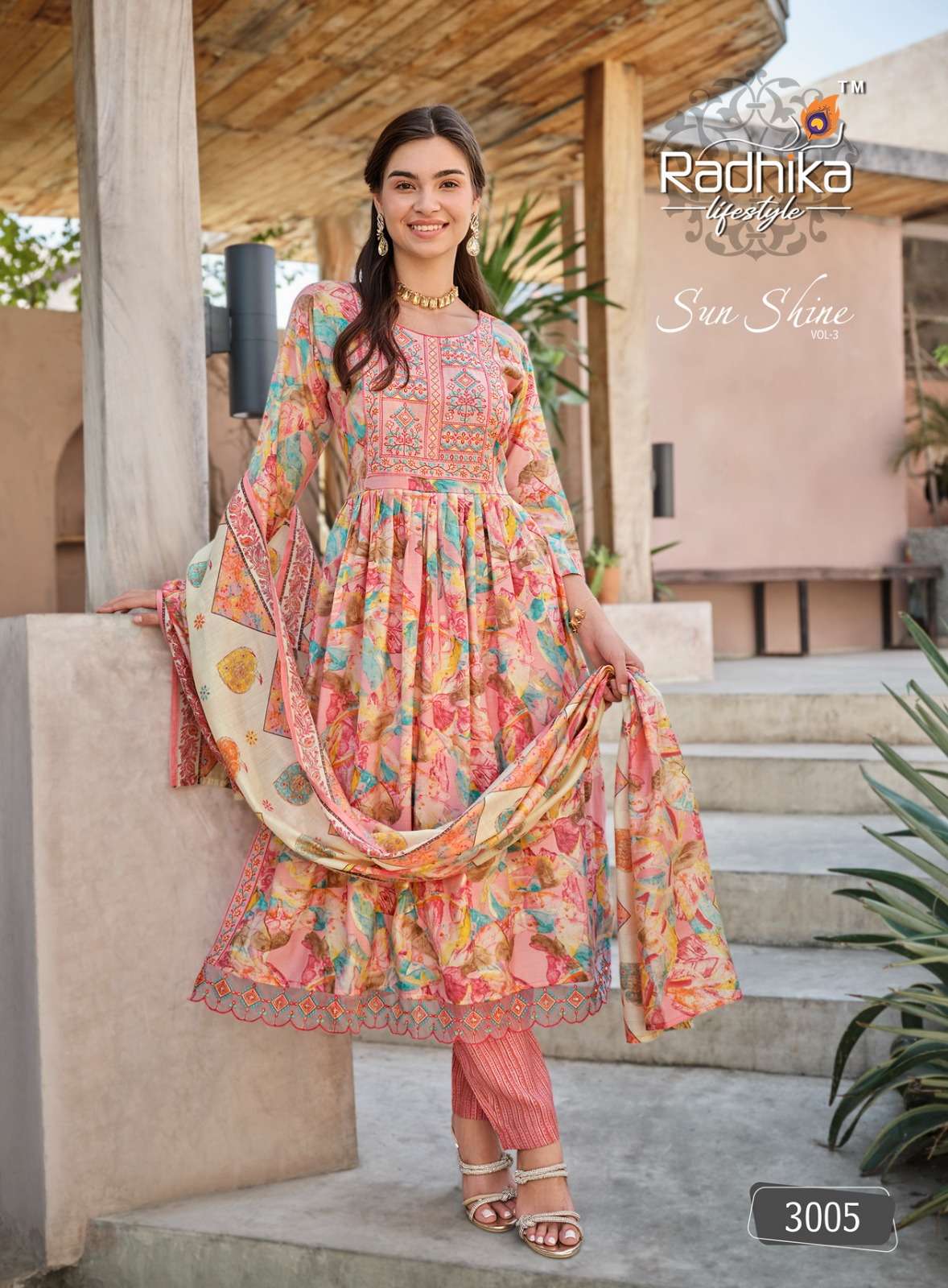 RADHIKA LIFE STYLE SUNSHINE vol-3 Naira Cut Kurti Wholesale catalog