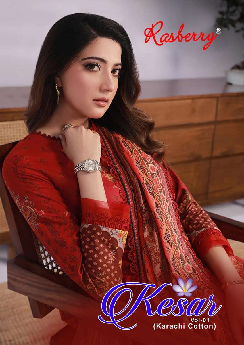 Rasberry Kesar Karachi Vol-1 -Dress Material -Wholesale Catalog