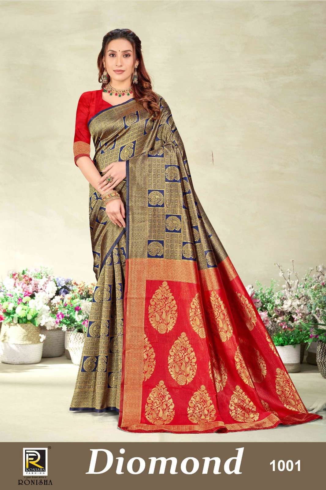 Ronisha Diomond Banarasi Silk Saree Wholesale catalog