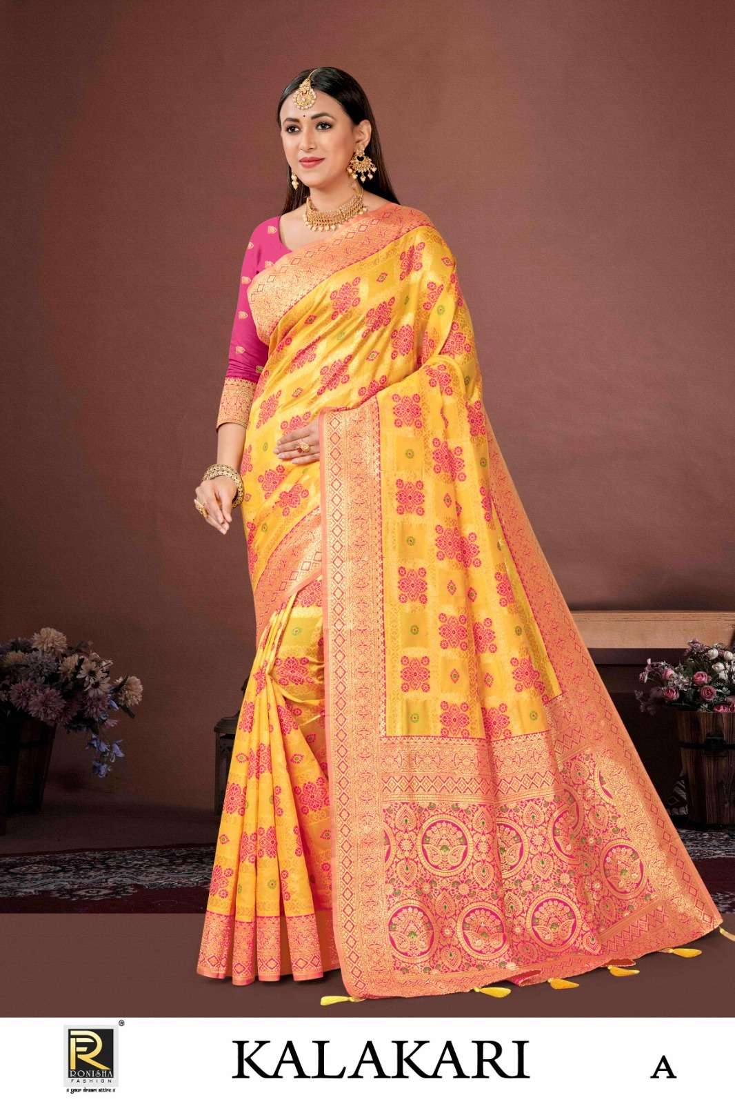 Ronisha Kalakari Banarasi Silk Saree Wholesale catalog