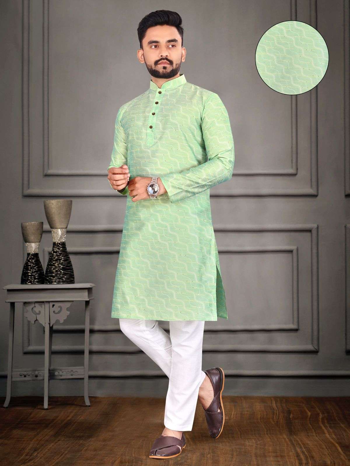 Sabella Mens Jacquard kurta payjama Mens Kurta Wholesale catalog