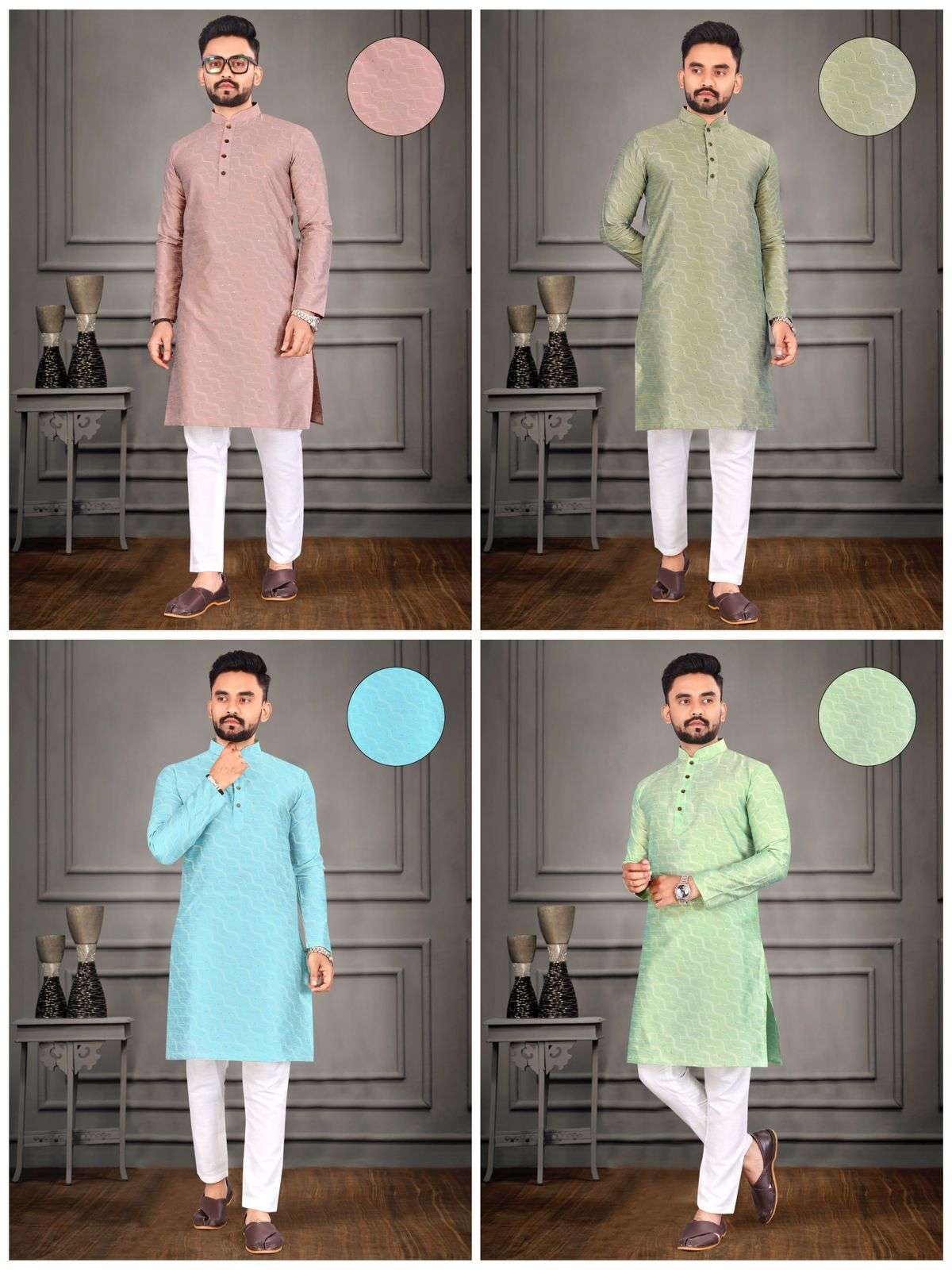 Sabella Mens Jacquard kurta payjama Mens Kurta Wholesale catalog