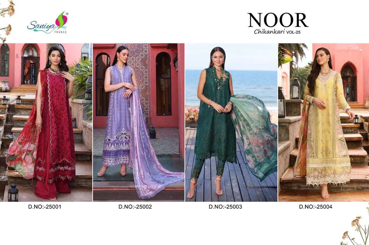Saniya Noor Chikankari Vol 01 Embroidered Cotton Pakistani Suits Wholesale catalog