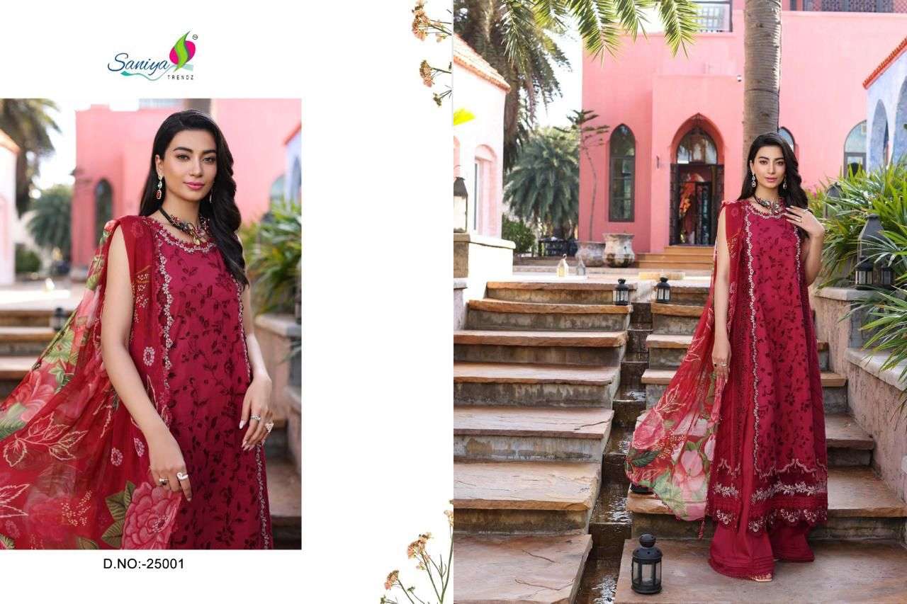 Saniya Noor Chikankari Vol 01 Embroidered Cotton Pakistani Suits Wholesale catalog