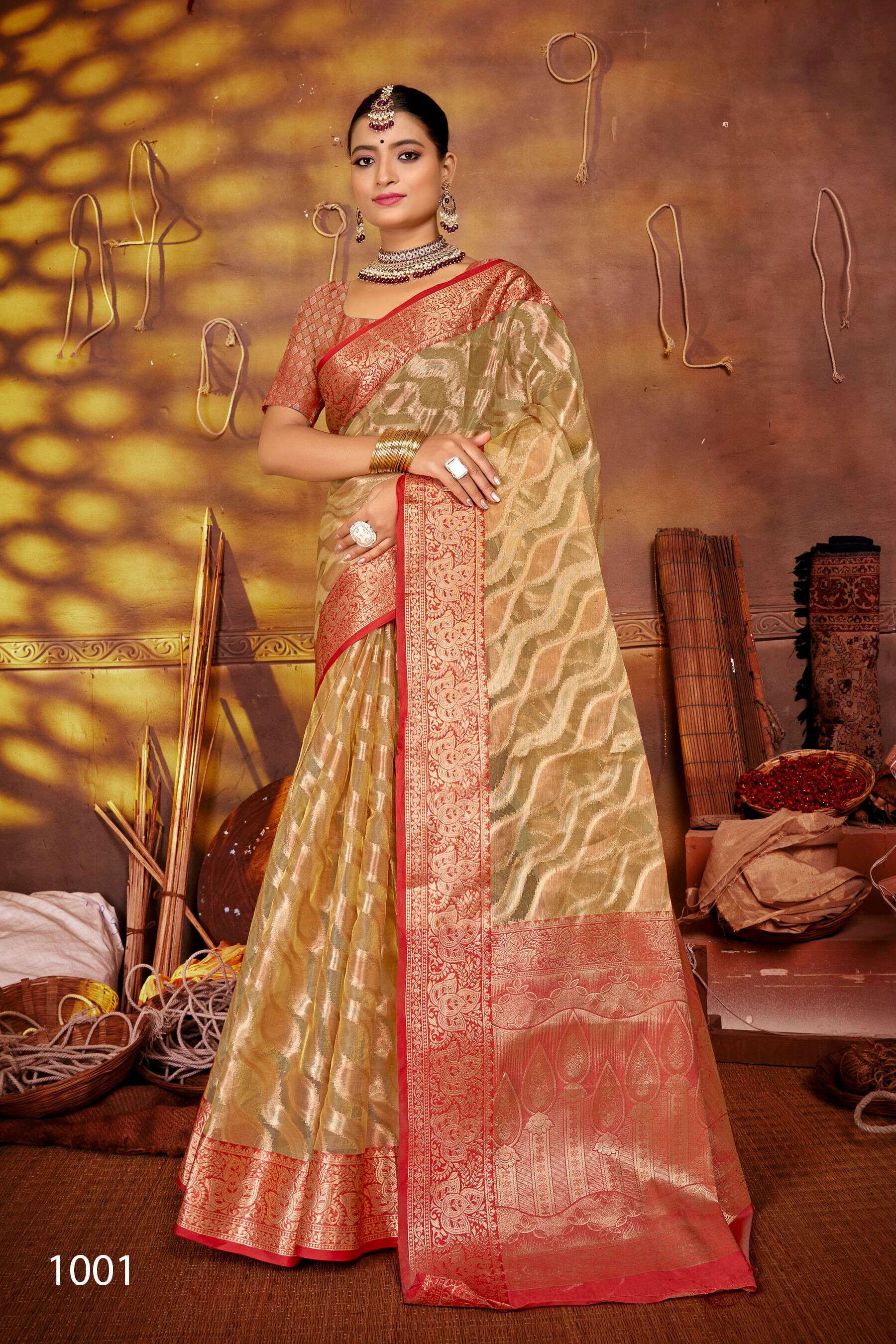  Saroj Aashika vol.1 Organza silk with rich palluSaree Wholesale catalog    