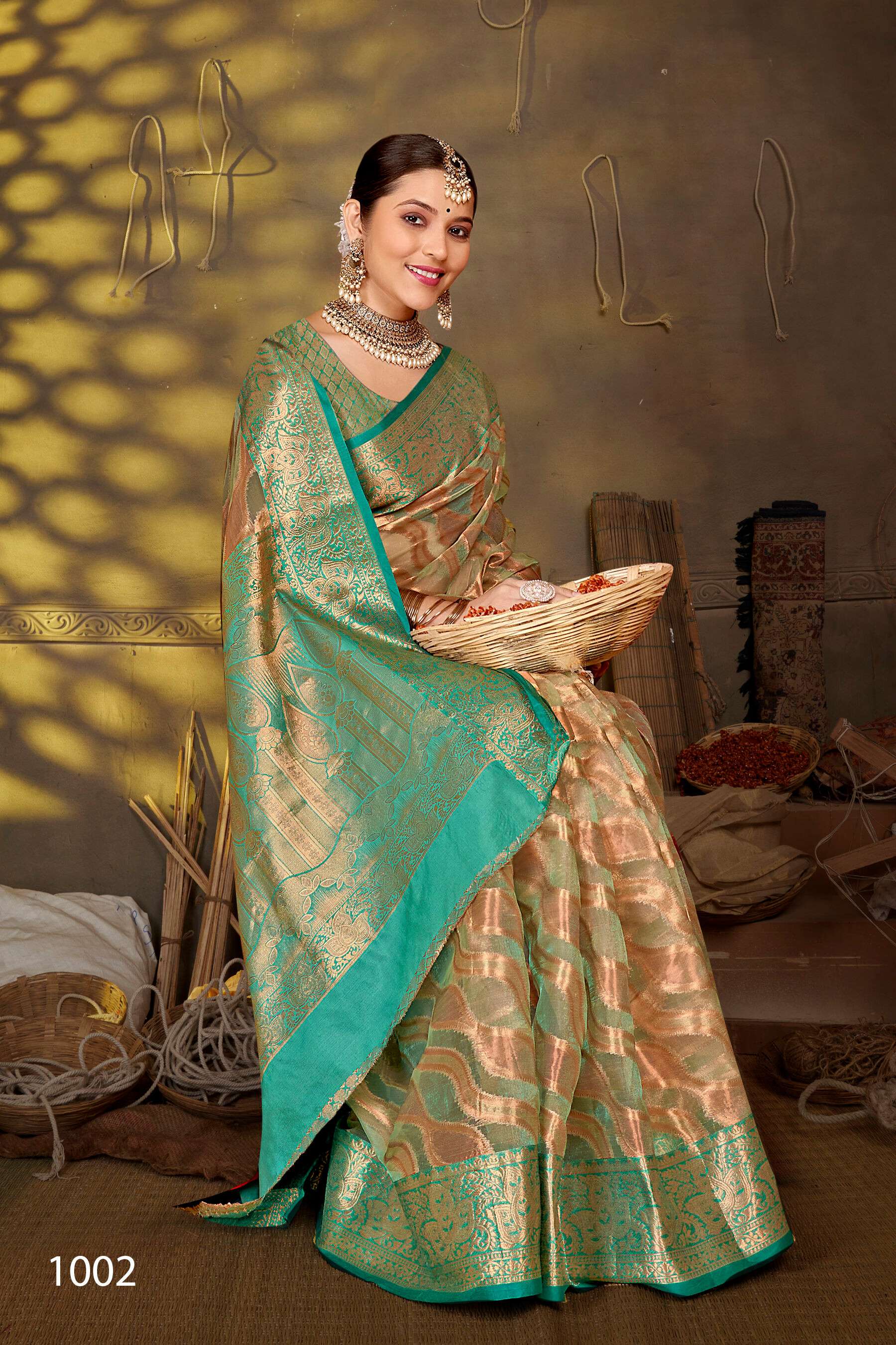  Saroj Aashika vol.1 Organza silk with rich palluSaree Wholesale catalog    