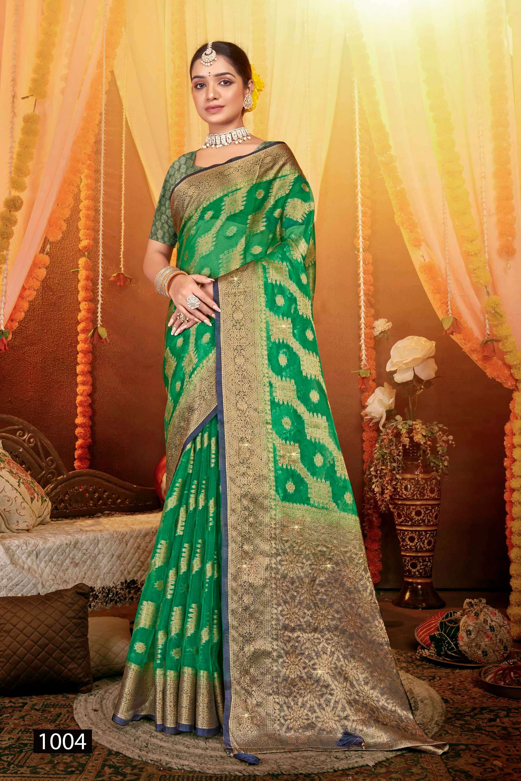 Saroj Anuradha vol.1 Soft organza with heavy swaroski  Saree Wholesale catalog    