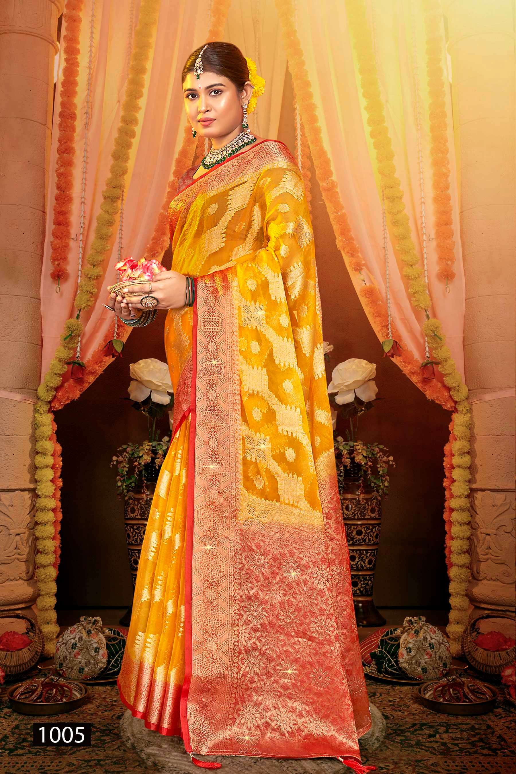 Saroj Anuradha vol.1 Soft organza with heavy swaroski  Saree Wholesale catalog    