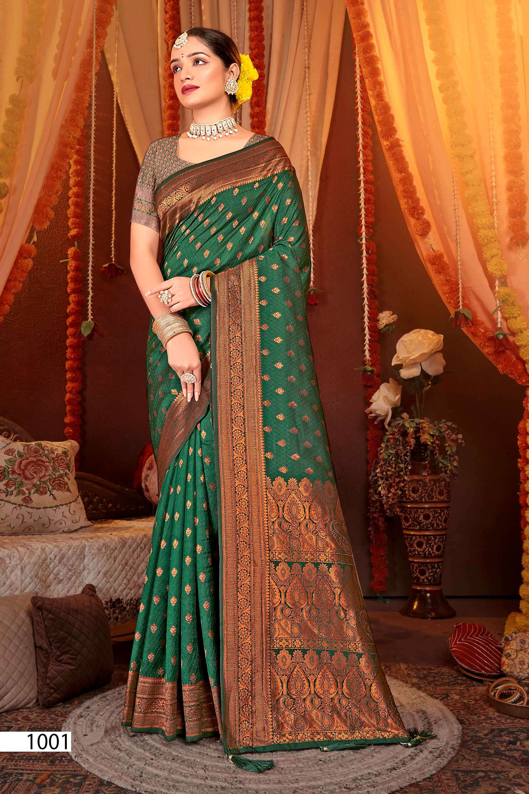 Saroj Gulaabi vol.2  50*600 silk with heavy swarovski work Saree Wholesale catalog    