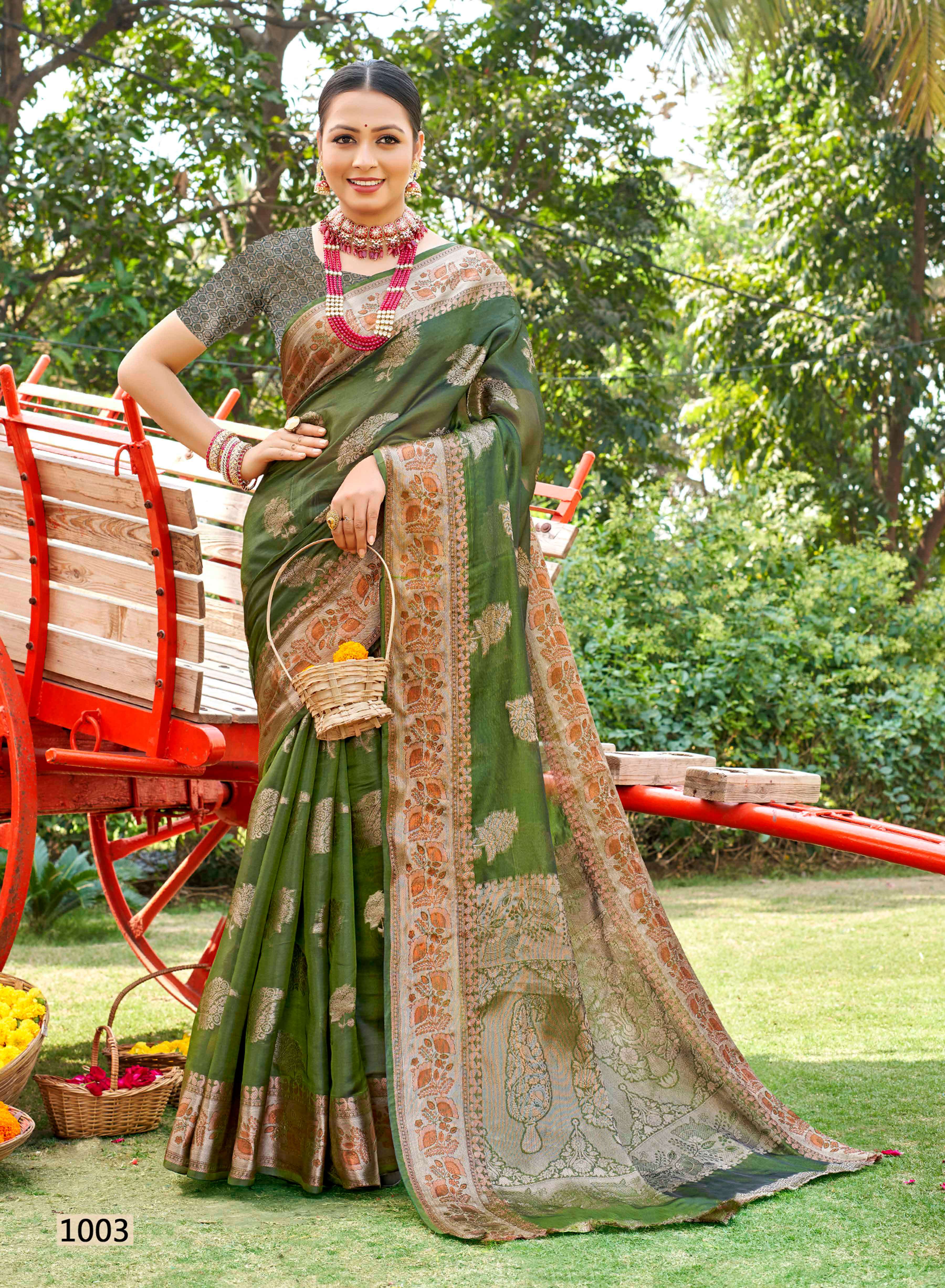 Saroj Manokamna vol.1Soft organza Saree Wholesale catalog    