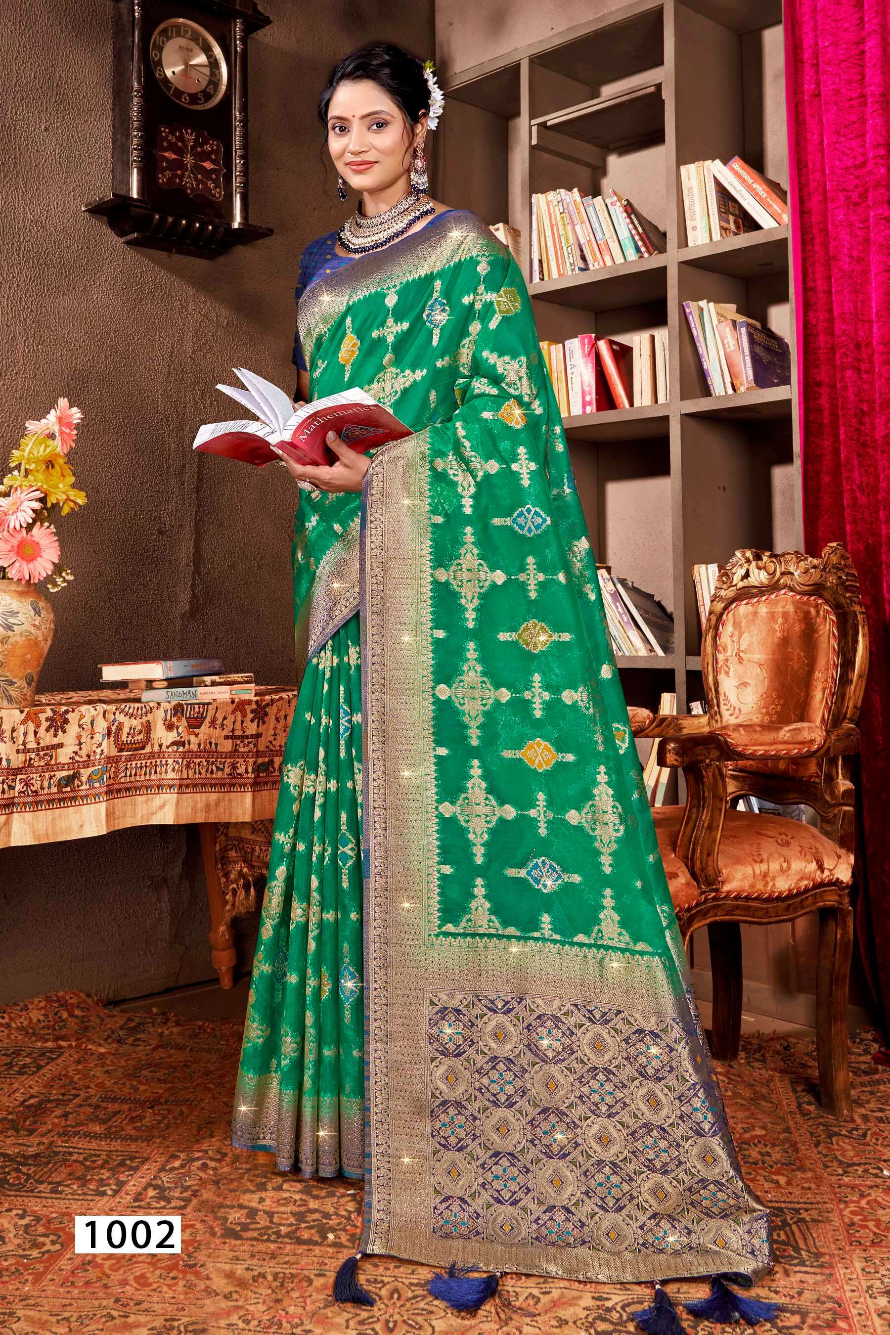 Saroj Mayra vol.2 Organza saree with fancy mina rich pallu heavy swarovski saree  Wholesale catalog    