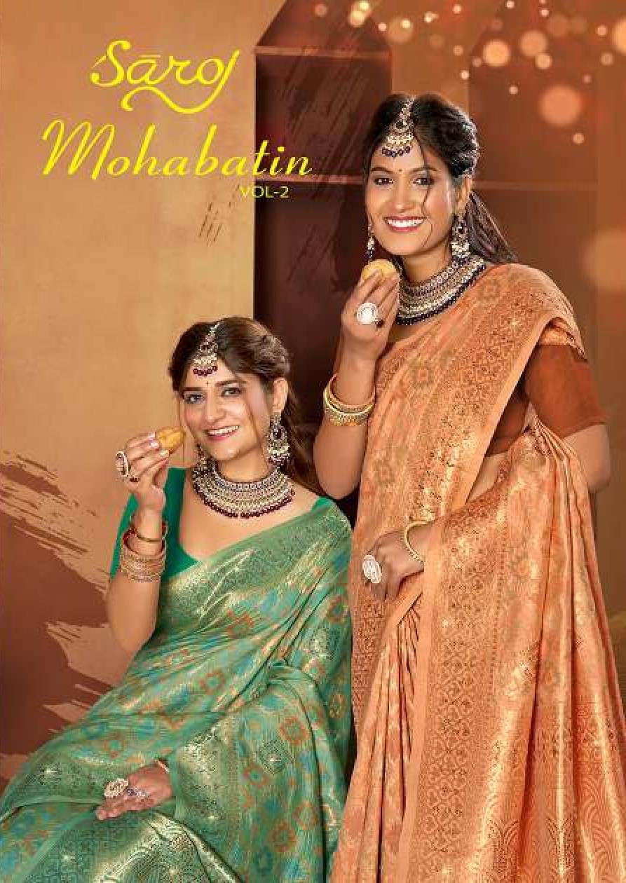 Saroj Mohabatin vol.2 Soft cotton with heavy swarovski work Saree Wholesale catalog    