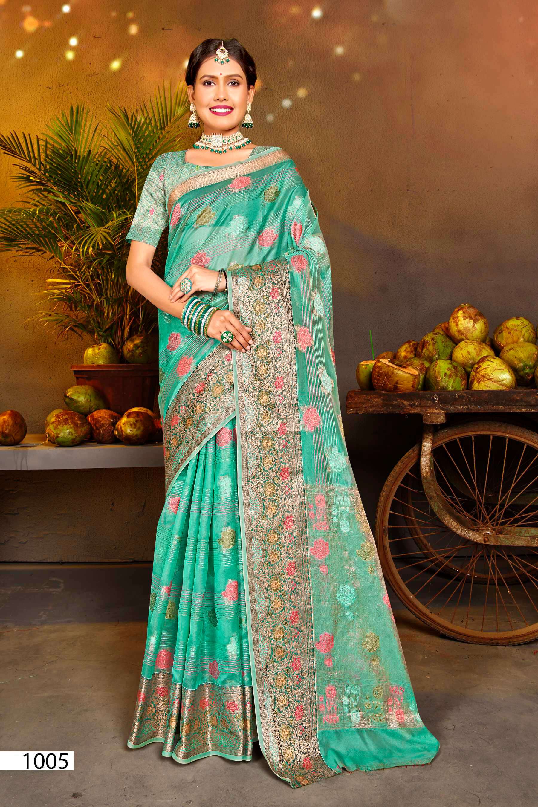 Saroj Raachita vol.2 Soft organza with rich pallu Wholesale catalog    