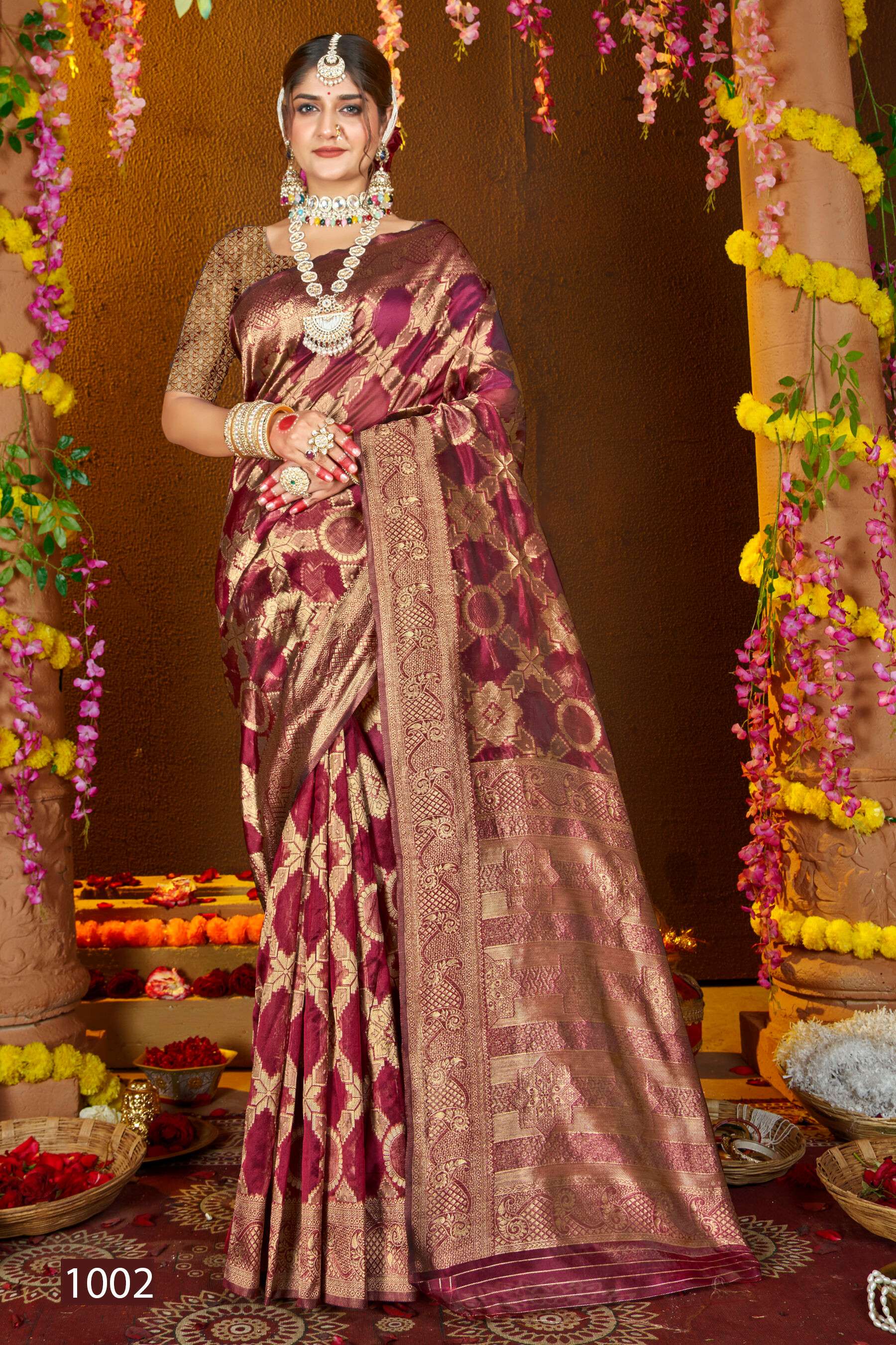 Saroj Sunaina Vol - 2 Organza siilk saree with rich pallu