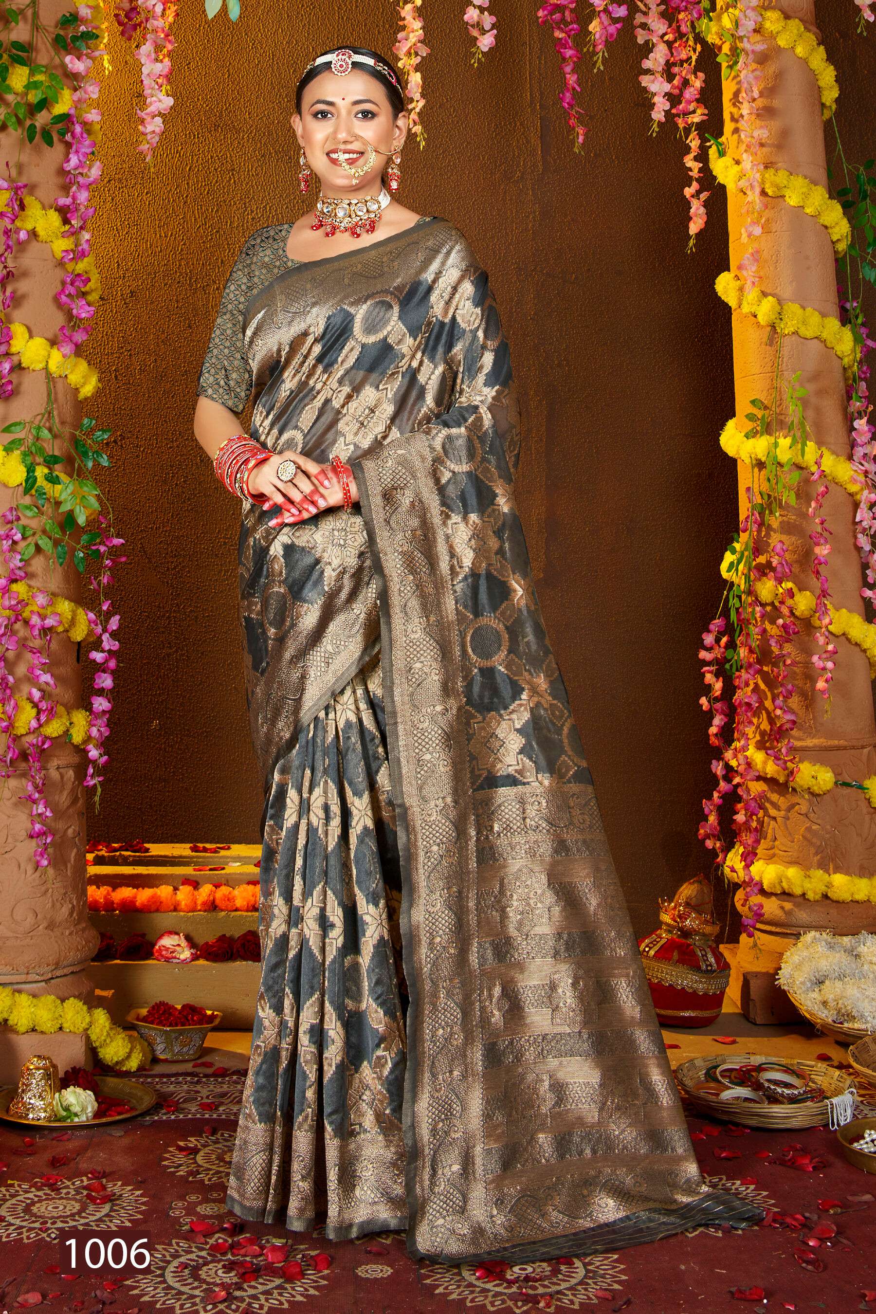 Saroj Sunaina Vol - 2 Organza siilk saree with rich pallu