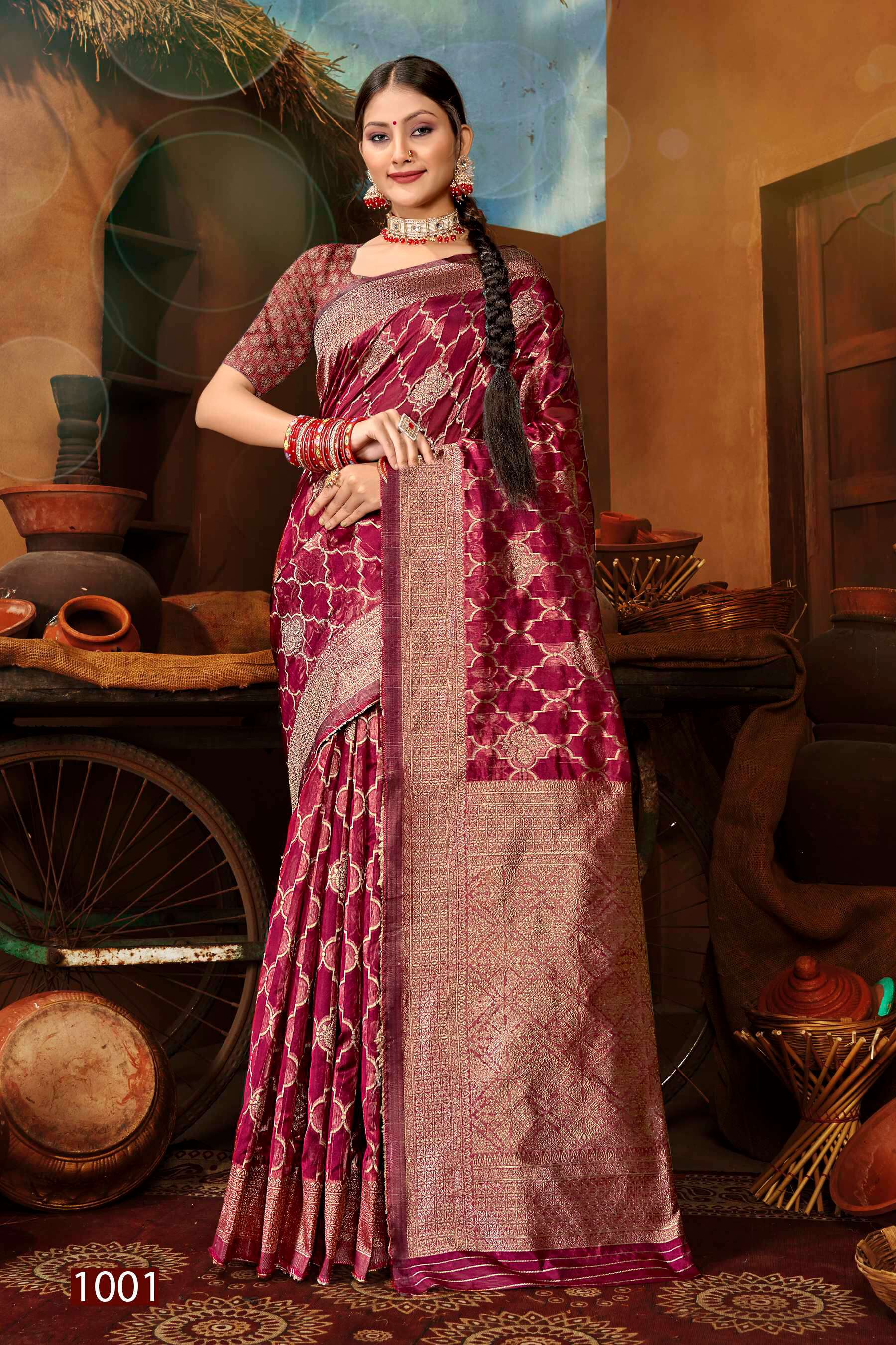 Saroj Sunaina Vol - 5 Organza siilk saree with rich pallu