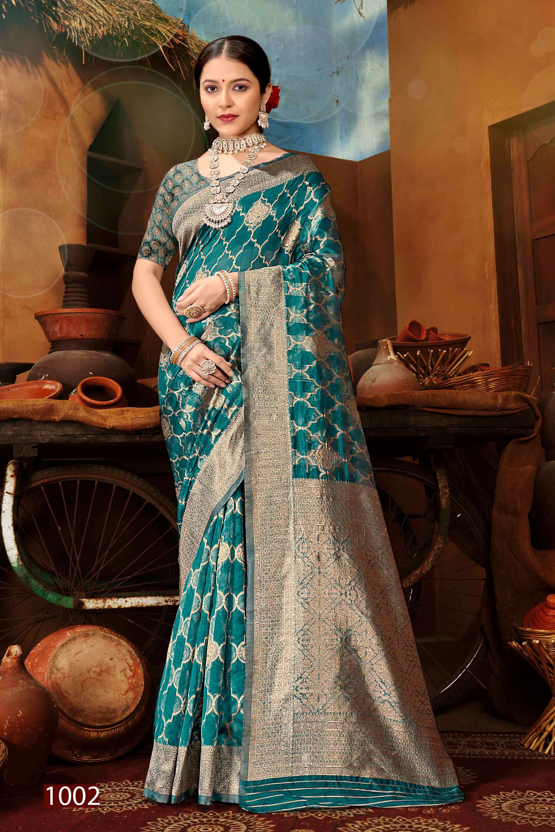 Saroj Sunaina Vol - 5 Organza siilk saree with rich pallu