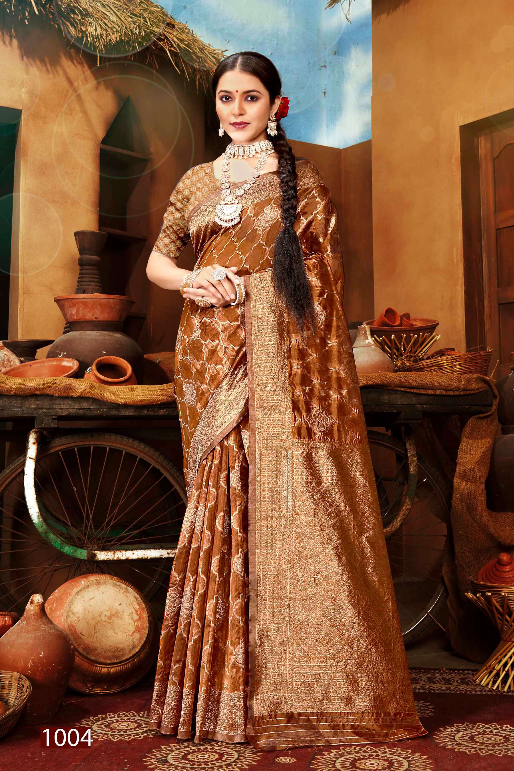 Saroj Sunaina Vol - 5 Organza siilk saree with rich pallu