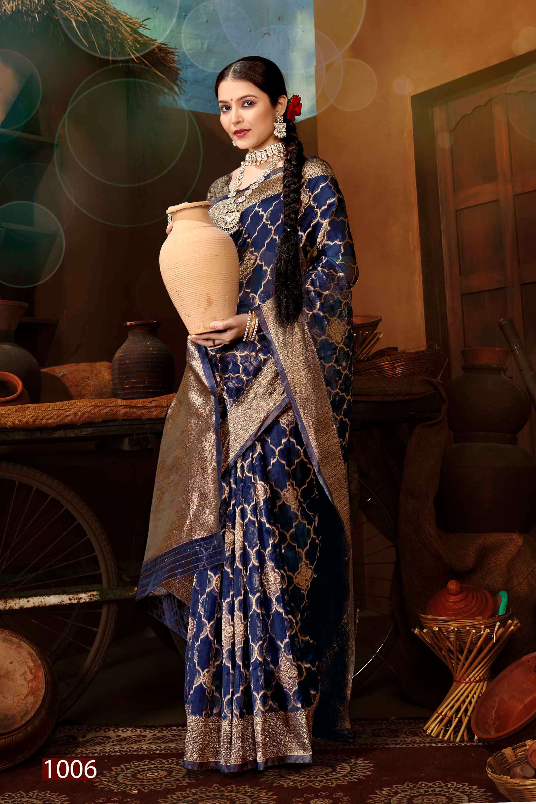 Saroj Sunaina Vol - 5 Organza siilk saree with rich pallu