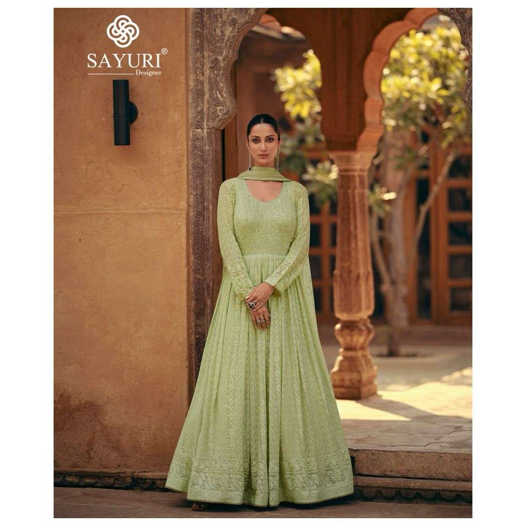 Sayuri Kavya Real Georgette Fancy Gown Wholesale catalog