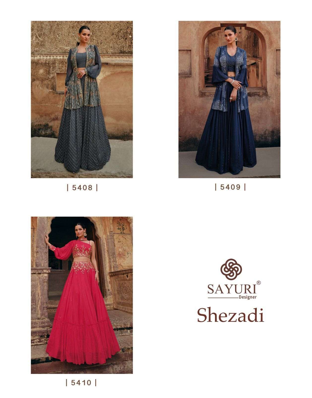 Sayuri Shezadi Real Chinon Wedding Wear Designer Gown Kurti Wholesale catalog