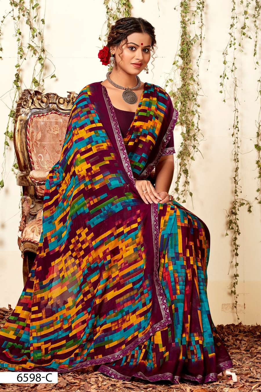 SEV MAMRA 6598 INDER SILK MILLS Saree Wholesale catalog