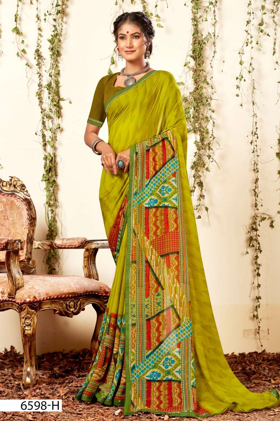 SEV MAMRA 6598 INDER SILK MILLS Saree Wholesale catalog