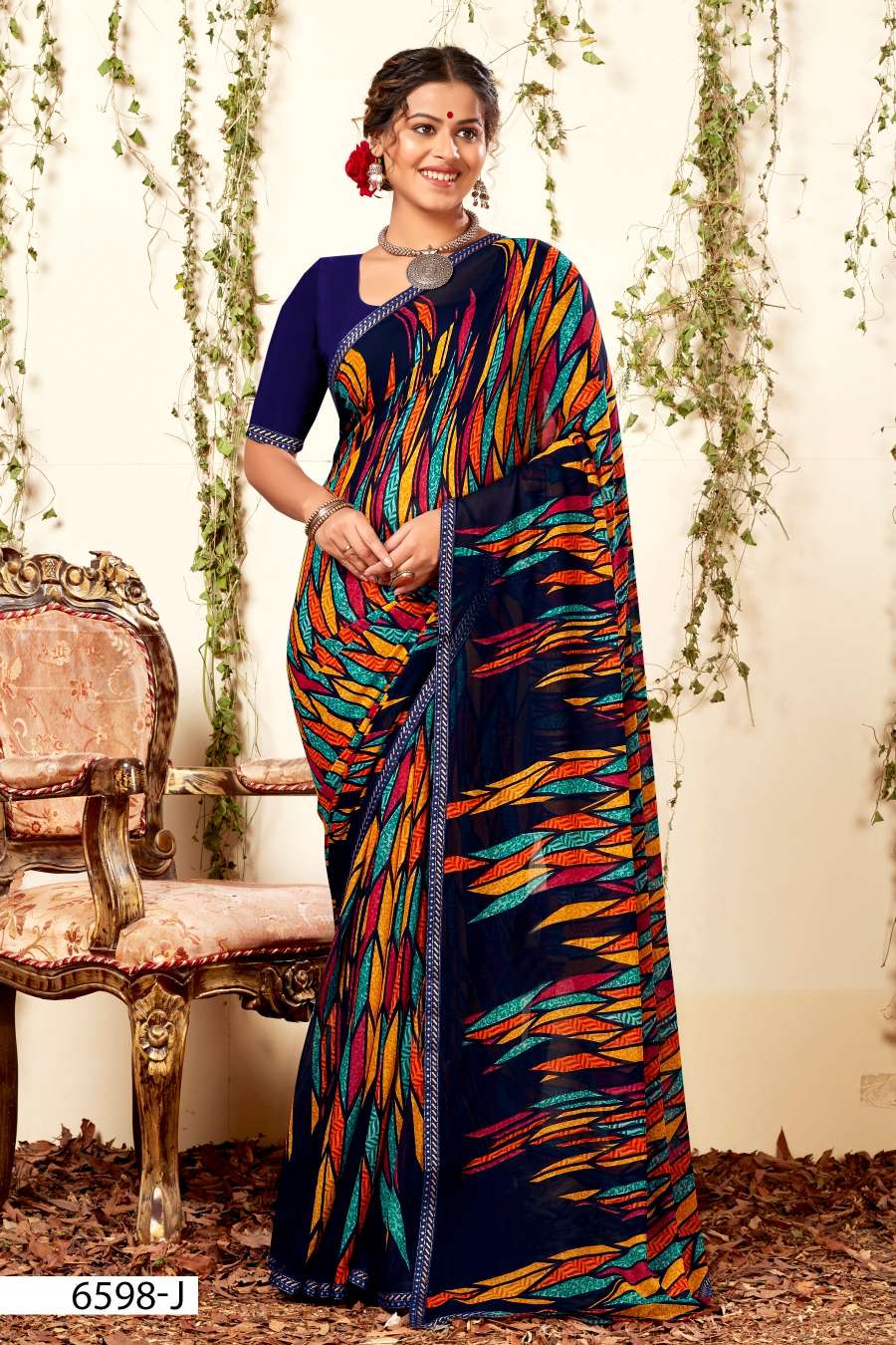 SEV MAMRA 6598 INDER SILK MILLS Saree Wholesale catalog